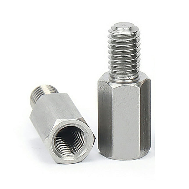 Male M12 x 1.75 Female M10 x 1.5 Overall Length 50mm Male and Female Coupling Nut Bolt Fitting Union