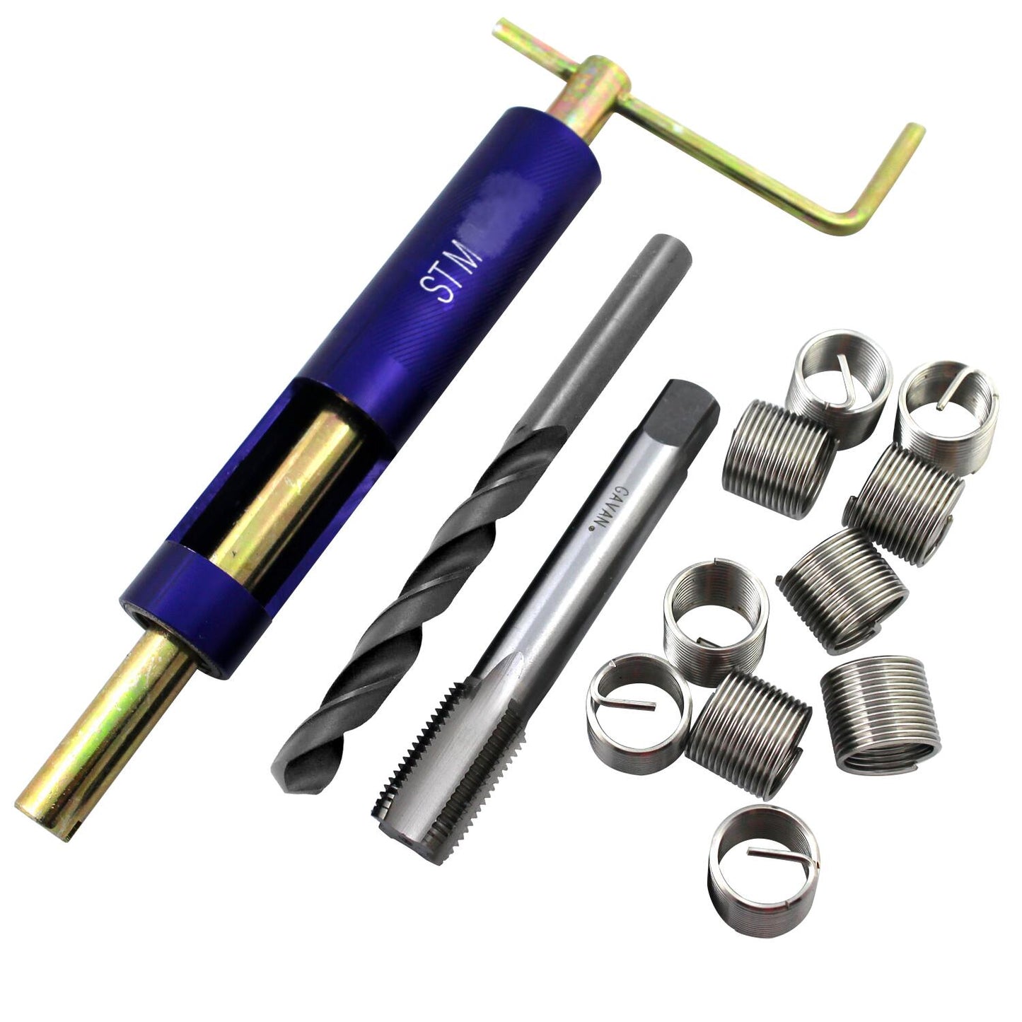 M8 x 0.75 用 ねじ山補修 リコイルキット 修理 タップ ドリルビット 挿入工具インサートコイルセット