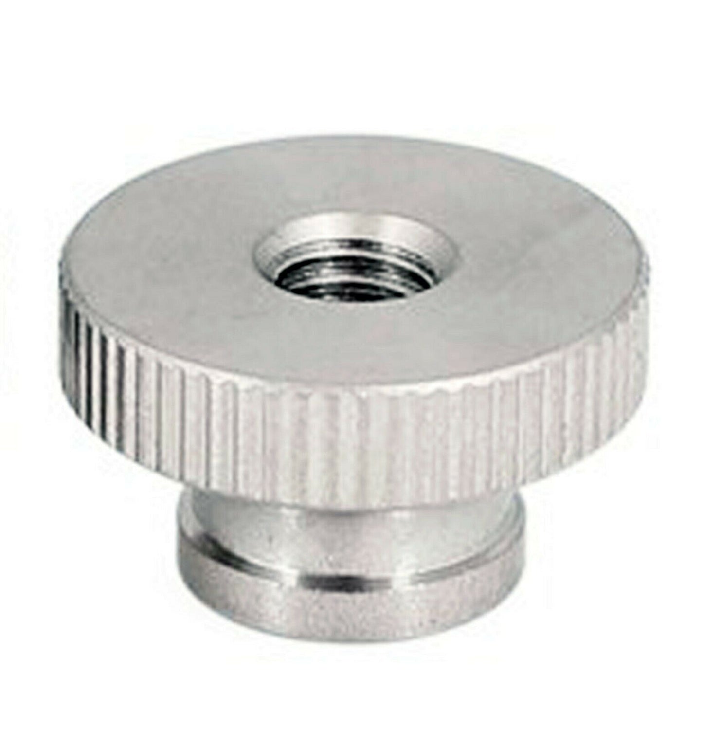 Threaded Knurled Thumb Nut, Vertical Thread, Stainless Steel