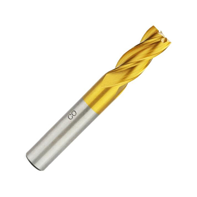 6mm Diameter, 57mm Overall Length, 4-Flute HSS Co End Mill, Cobalt High-Speed ​​Steel