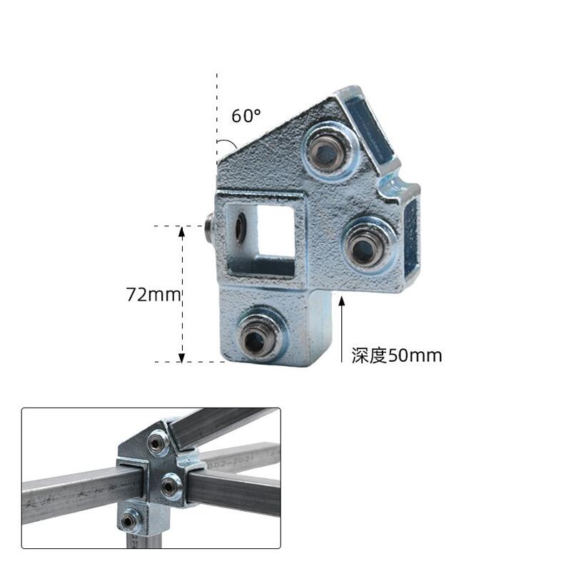 40mm 角パイプジョイント 屋根 軒先端部用 30度 組立 S40-185