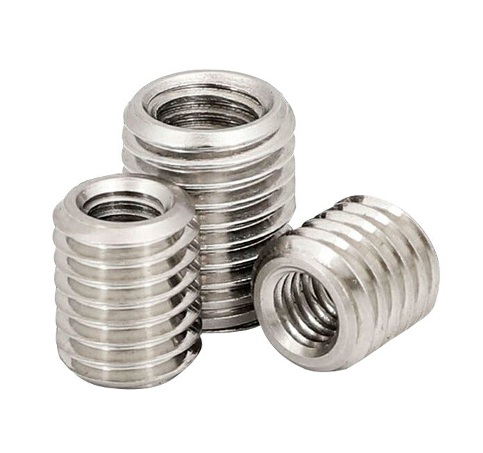おねじ M10 x 1.5 mm めねじ M4 x 0.7 mm 長さ 8mm 5個入 ステンレス鋼 インサトーナット ねじ山 補強