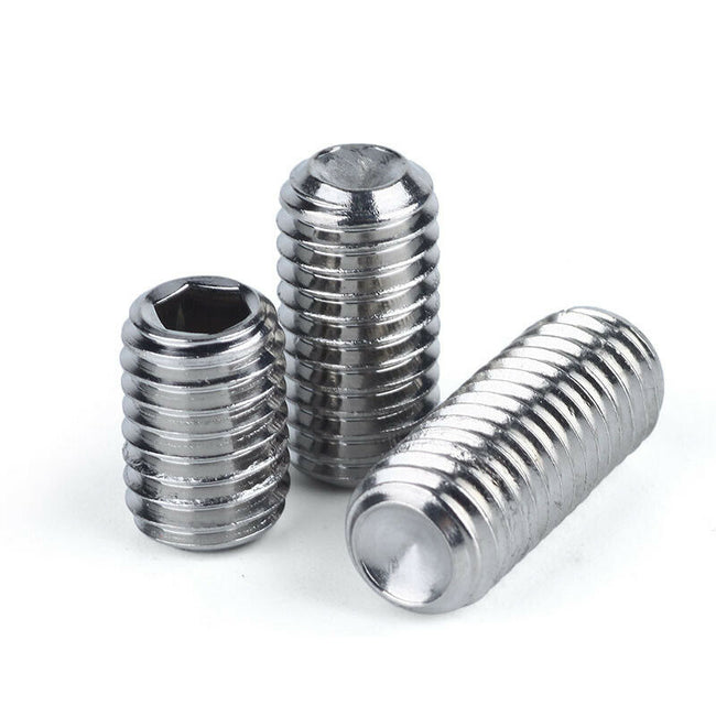 #2 - 56 Overall Length 1/4" (Approx. 6.4mm) Pack of 20 Stainless Steel Hex Socket Set Screws, Unified Inch, Recessed Point