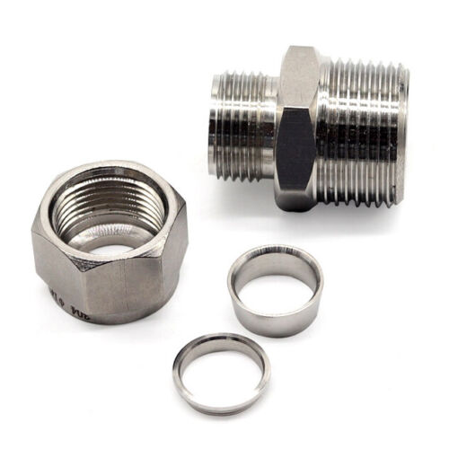 BSPP(G) PF 1/2" 6mm管用 ステンレス カップリングアダプター 継手 継管