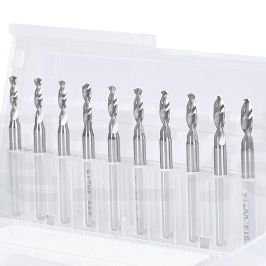 2.1-3.0mm PCB carbide drill bits, 1 of each type, total of 10
