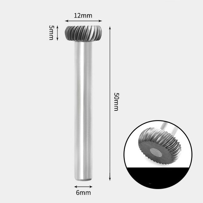 12 x 5mm T字 丸型 シングルカット シャンク径 6mm 超硬 ロータリーバー リュータービット 超硬バー