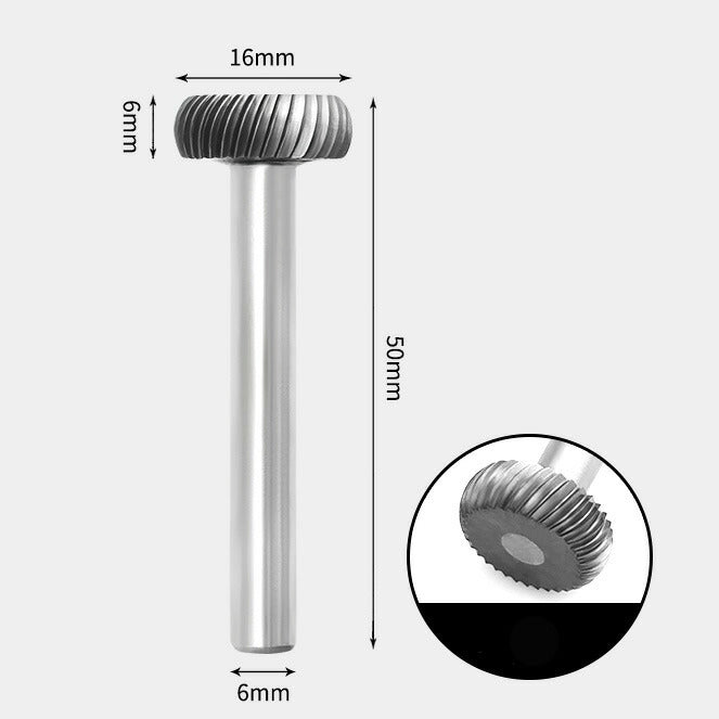 16 x 6mm T字 丸型 シングルカット シャンク径 6mm 超硬 ロータリーバー リュータービット 超硬バー