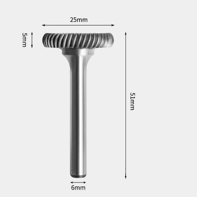 25 x 5mm T字 丸型 シングルカット シャンク径 6mm 超硬 ロータリーバー リュータービット 超硬バー