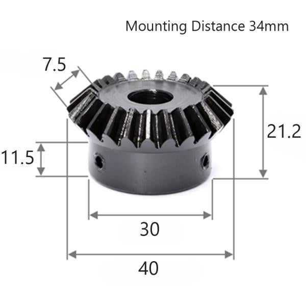 モジュール 1.5 歯数 25 穴径 10mm 速比 1:1 スチール ベベルギヤ 歯車