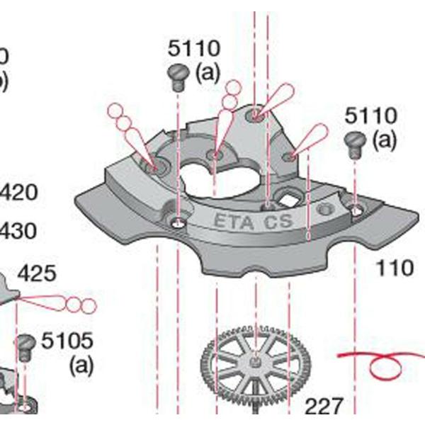 時計用部品 ETA28系サイズ 輪列受用ねじ(5110) 10本入