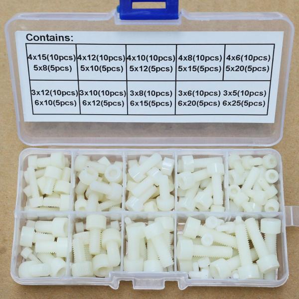 Hex Socket Head Bolt Set M3 M4 M5 M6 Plastic Total 150 Pieces