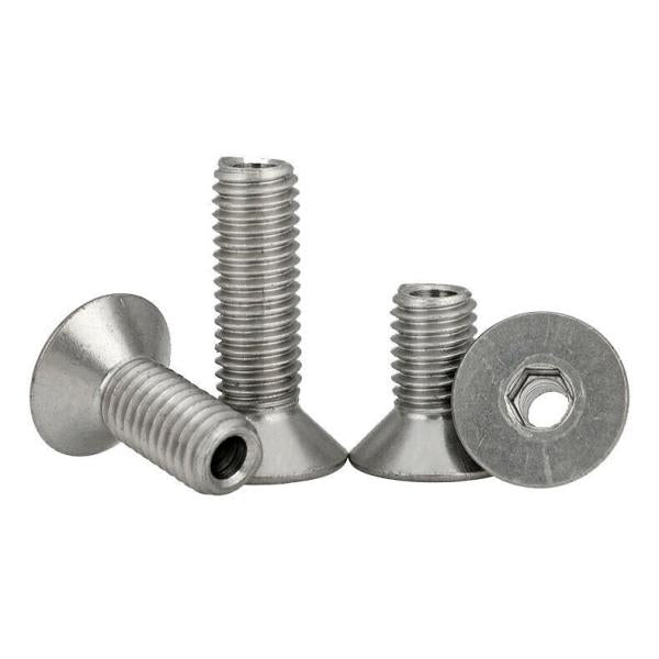 M6 x 1.0 x 30mm 穴径 3mm 六角穴付き中空皿ボルト 304ステンレス鋼 10個入