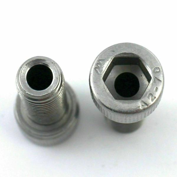 M12 x 1.75 x 35mm 穴径 6.2mm 六角穴付き中空ボルト 304ステンレス鋼 10個入
