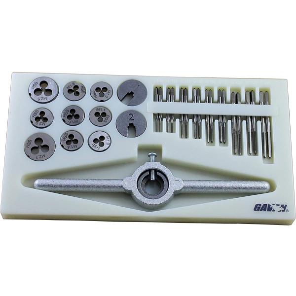 Tap and die set M1, M1.1, M1.2, M1.4, M1.6, M1.8, M2.0, M2.2, M2.5